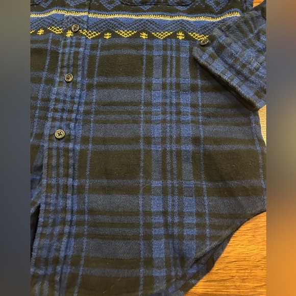 Polo Ralph Lauren Mens Heavy Blanket Shirt Blue Plaid Snowflake Button Up Medium - Picture 3 of 6